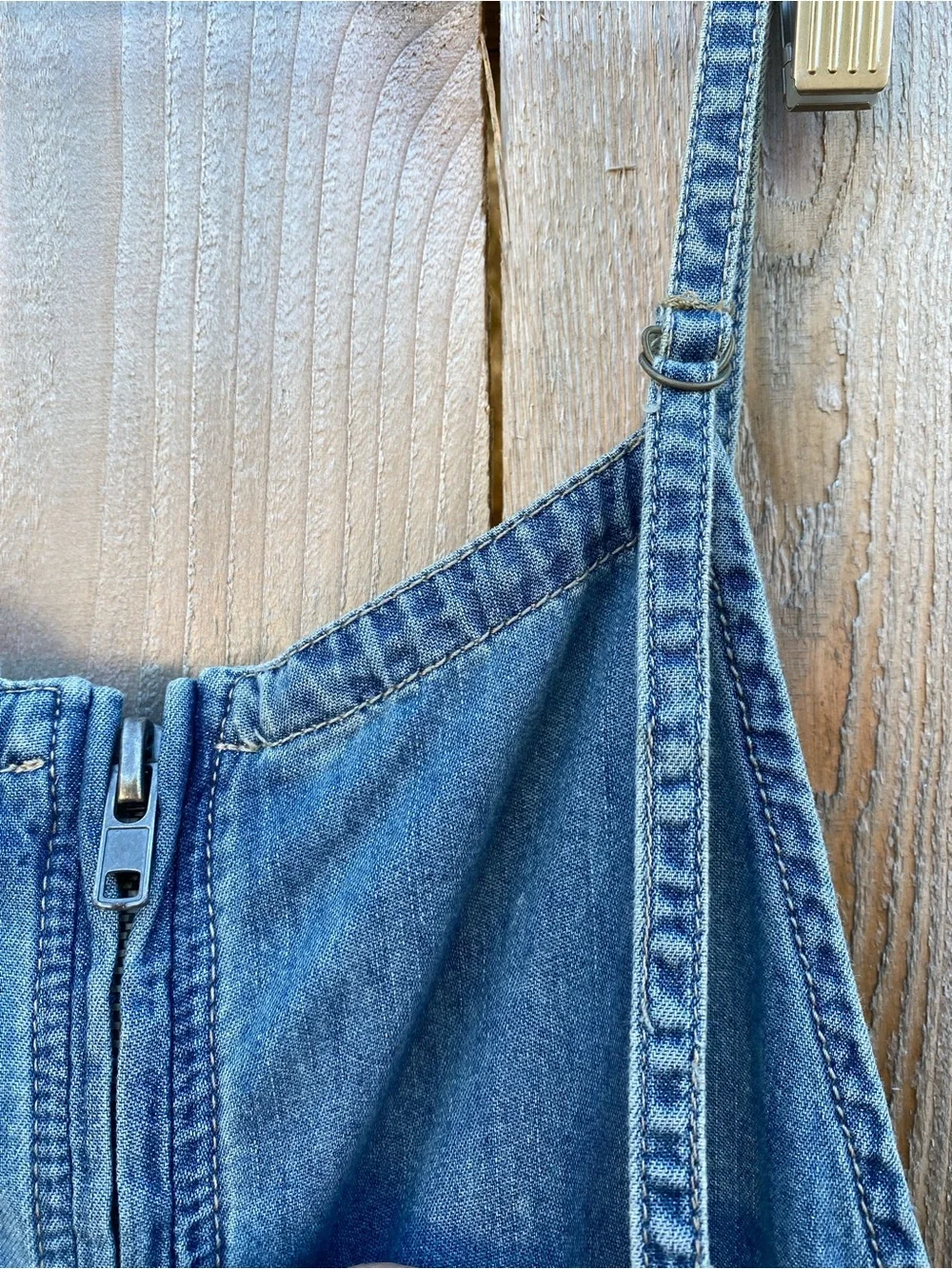 Free People Chambray Overalls